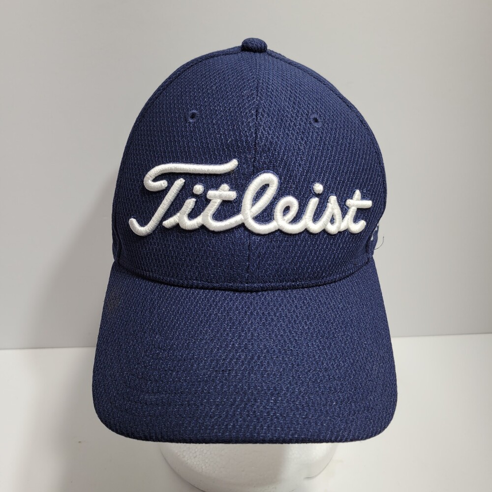 Titleist Golf Hat Cap Navy Baseball Mesh Hiker Hiking FJ Pro V1 Fitted S/M Mens